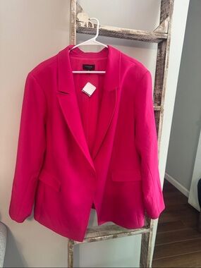 Tahari Vibrant Pink Single-Button Blazer